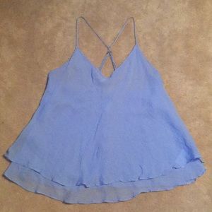 Anthropologie Baby Blue Chiffon Tank Size L